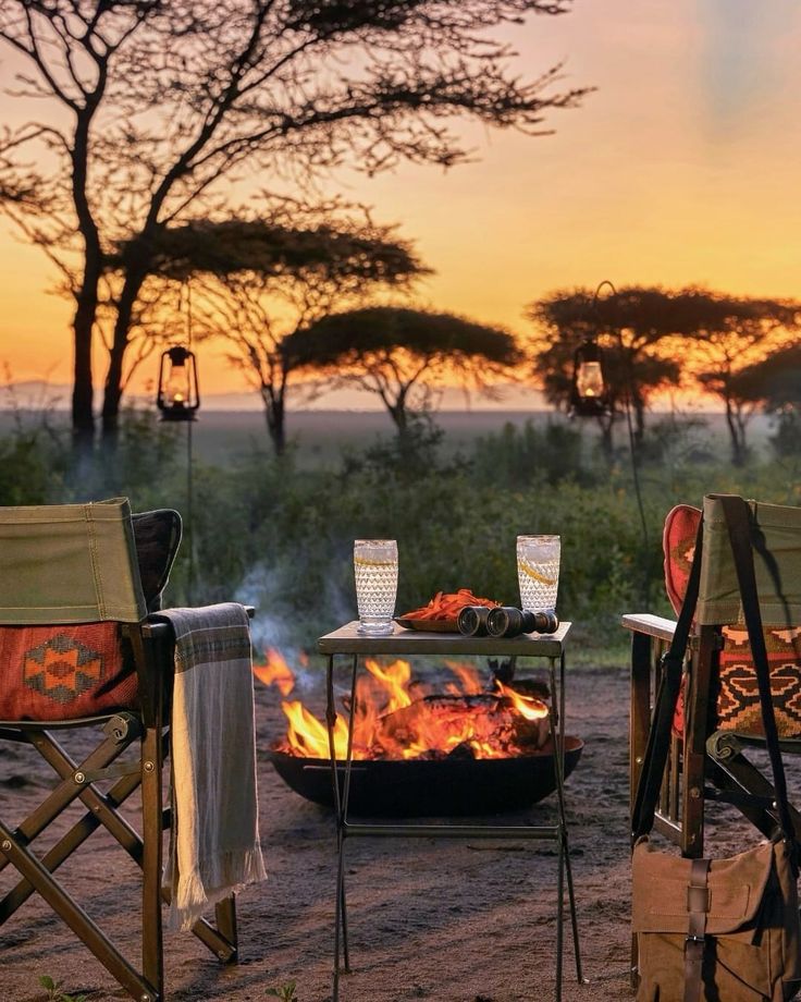 Guests enjoying campfire